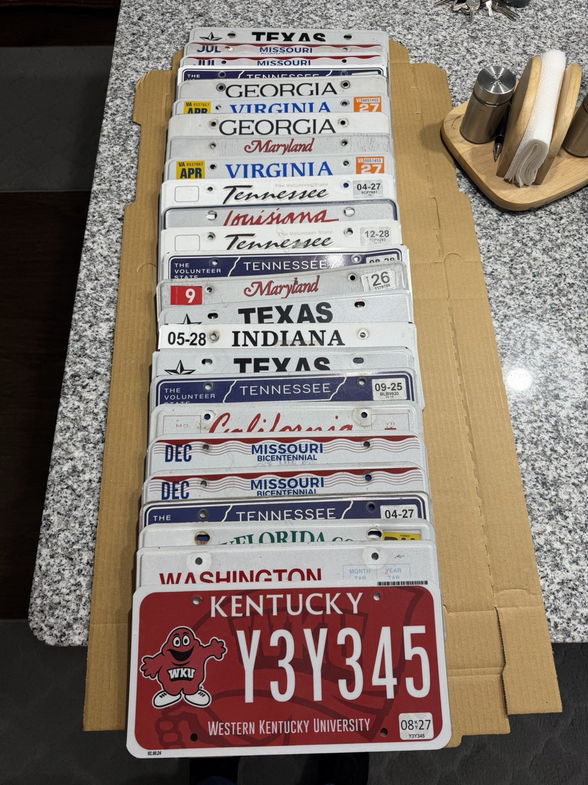 25 Used License Plates Lot Random USA States Mixed Designs Garage Decor