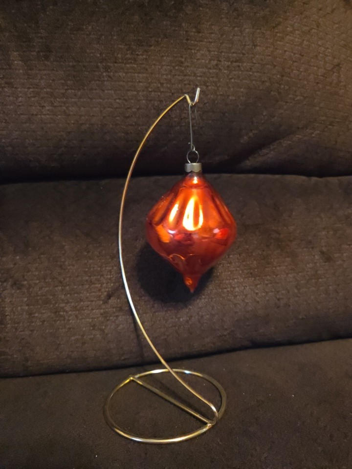 Vintage Red Heim Teardrop Glass Christmas Ornament 5\