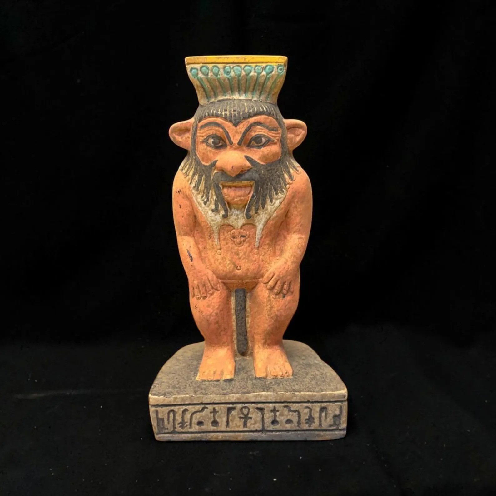 Egyptian Artifacts Unique Authentic Pharaonic Statue Of Egyptian God Bes BC