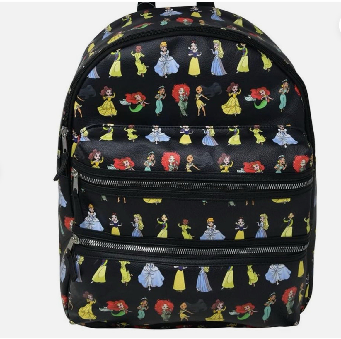 Large Backpack - Disney Princess - All Characters black Allover Print 16\