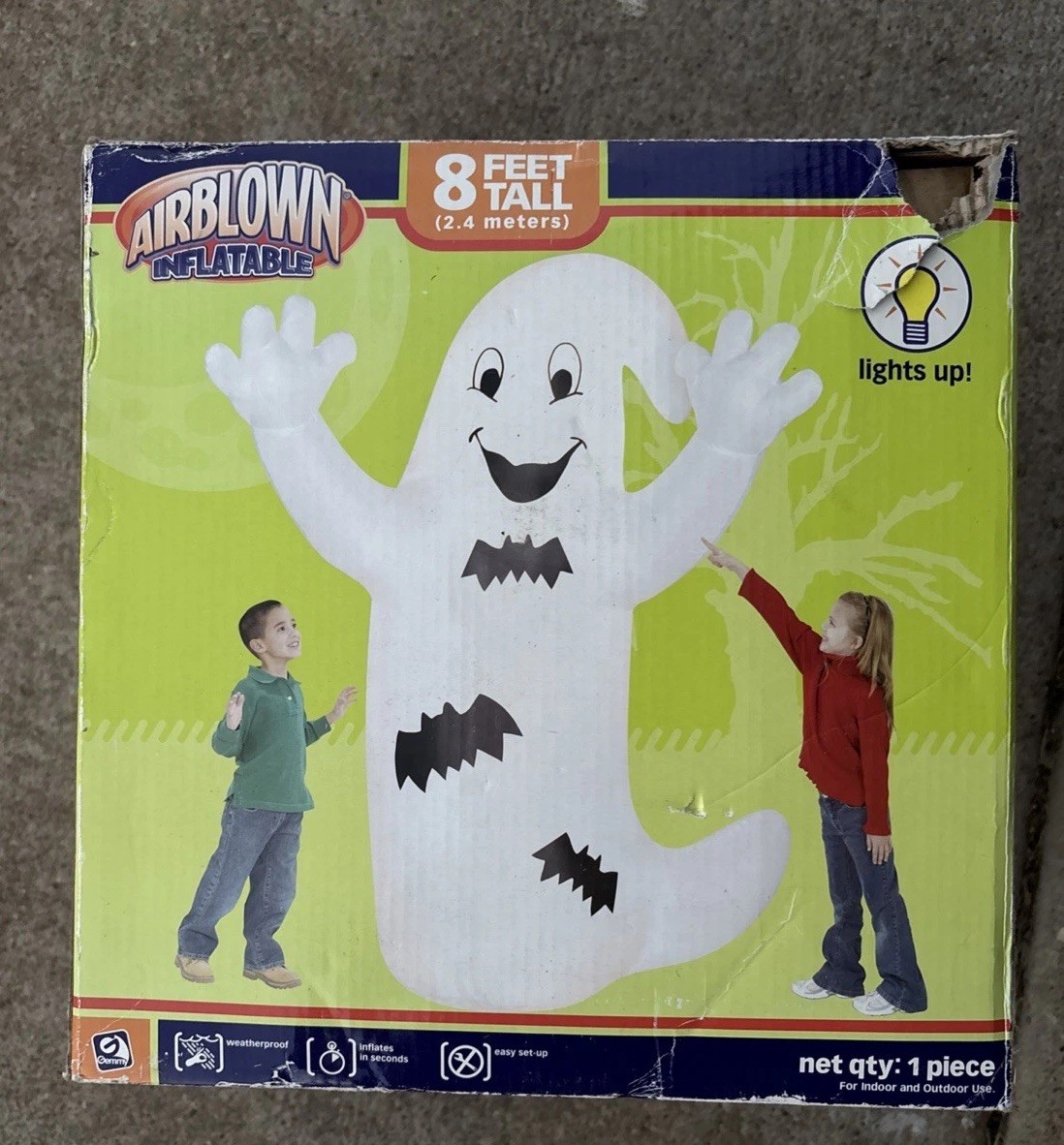 GEMMY 8' Tall AIRBLOWN Inflatable Light-Up Ghost