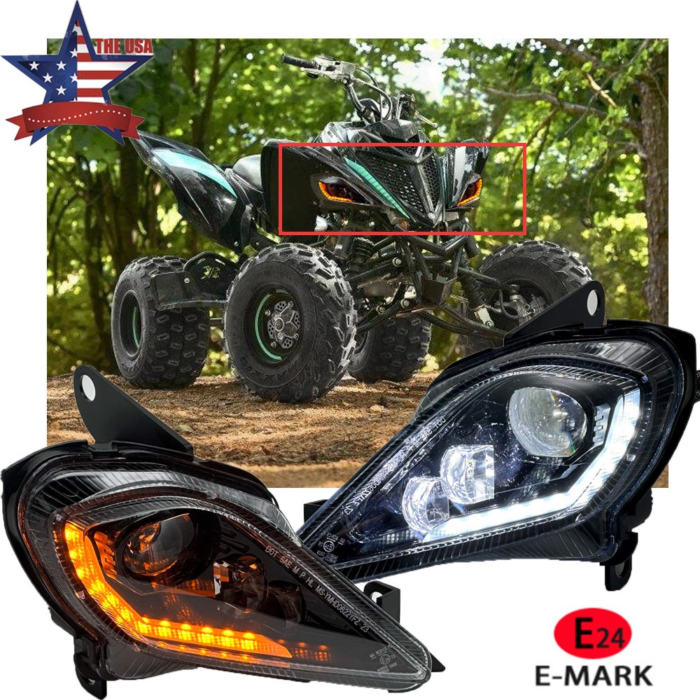 for Yamaha Raptor 700R 700 YFZ450R Etc ATV LED Headlight DRL Turn Signal lights