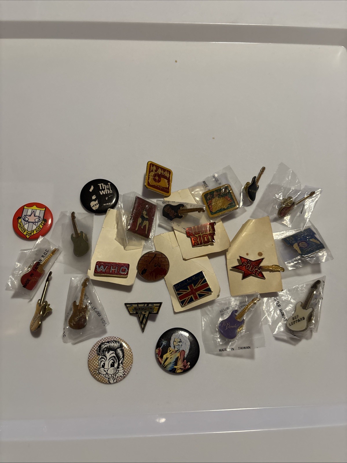 Vintage Circa 1980 Rock & Roll Music Pins BUNDLE x 22 Pins