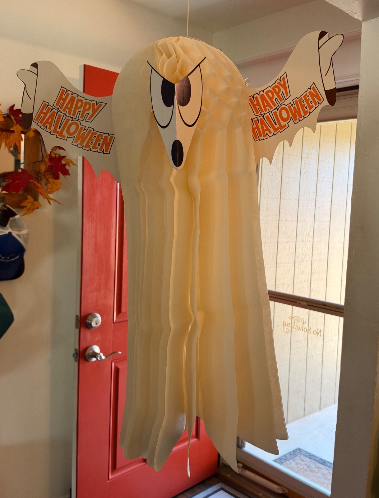 1980s Halloween Hanging Honeycomb Tissue Paper Ghost Happy Halloween Wings Veg