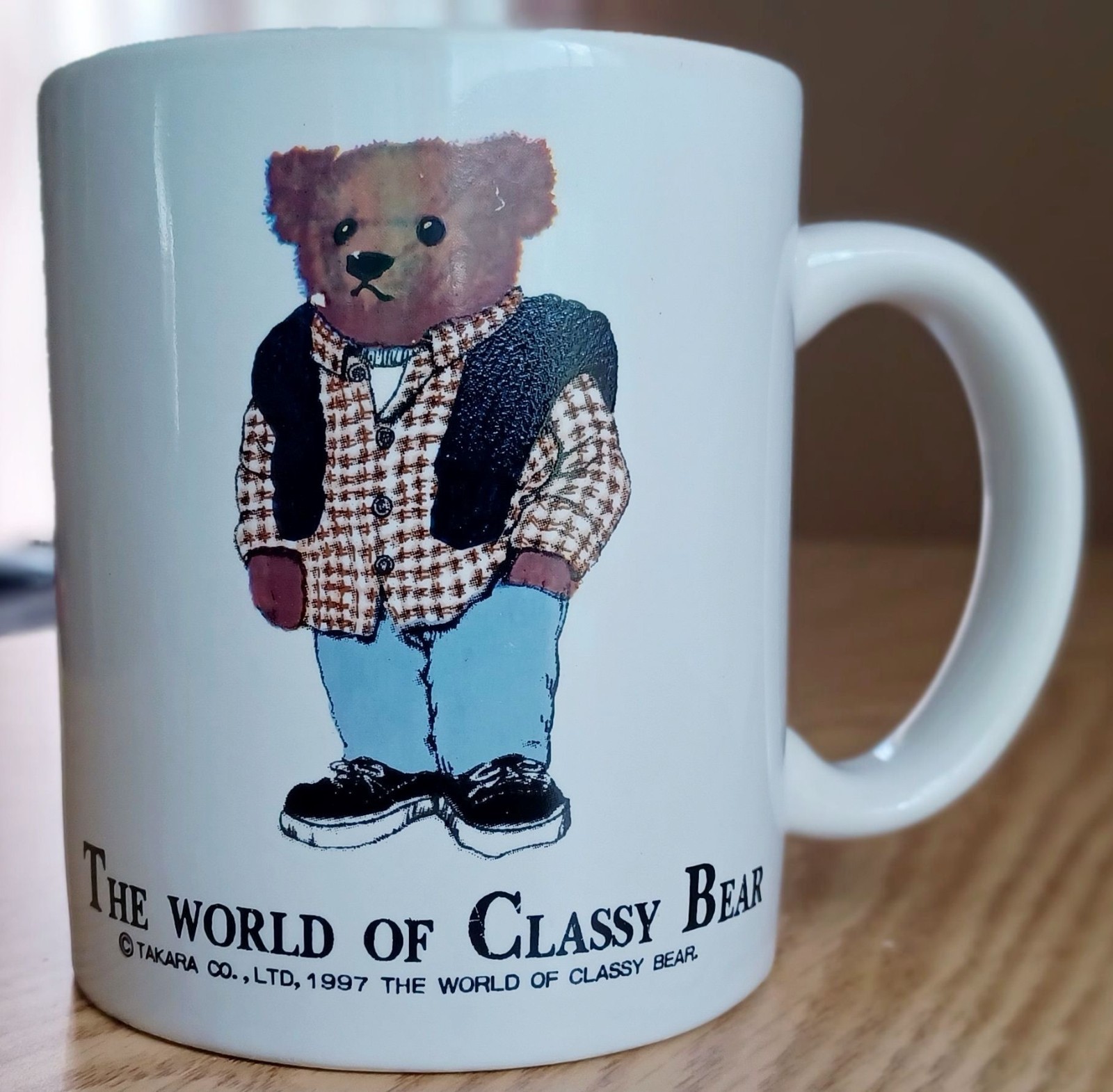 Vintage 1997 Takara World of Classy Bear Coffee Mug Teddy Bear 3 7/8in