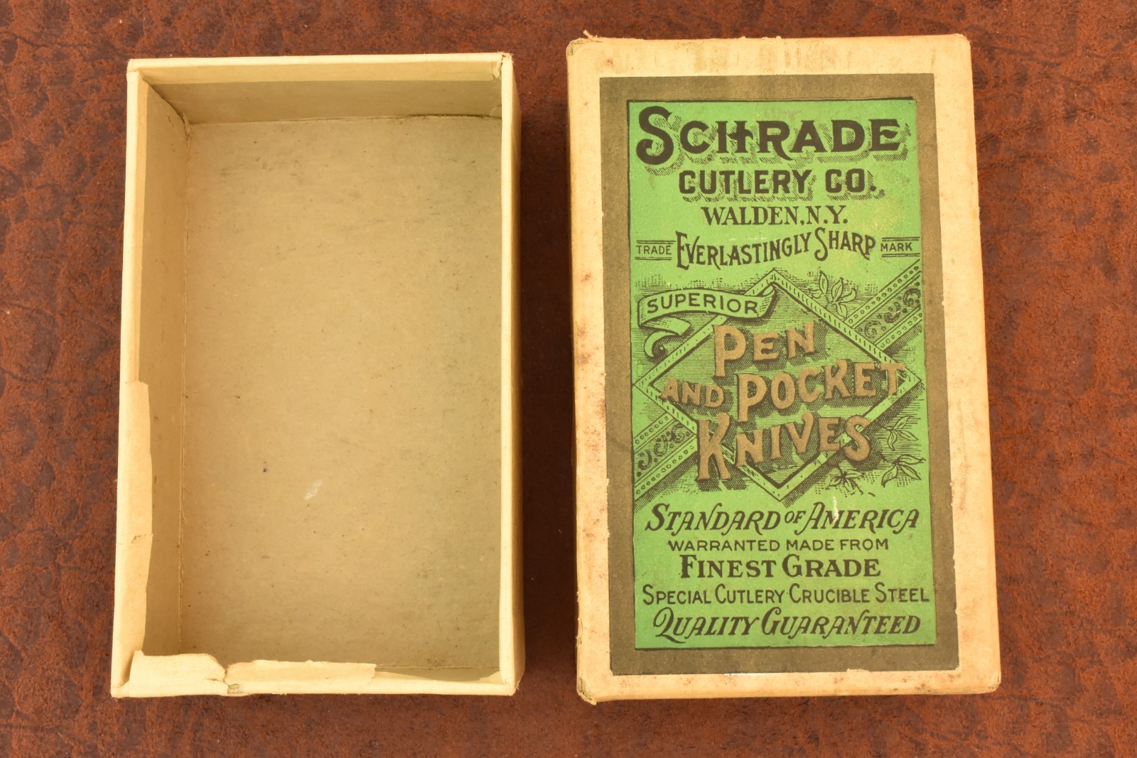 VINTAGE BOX ONLY NO KNIFE SCHRADE CUT CO WALDEN KNIFE EVERLASTINGLY SHARP (37396