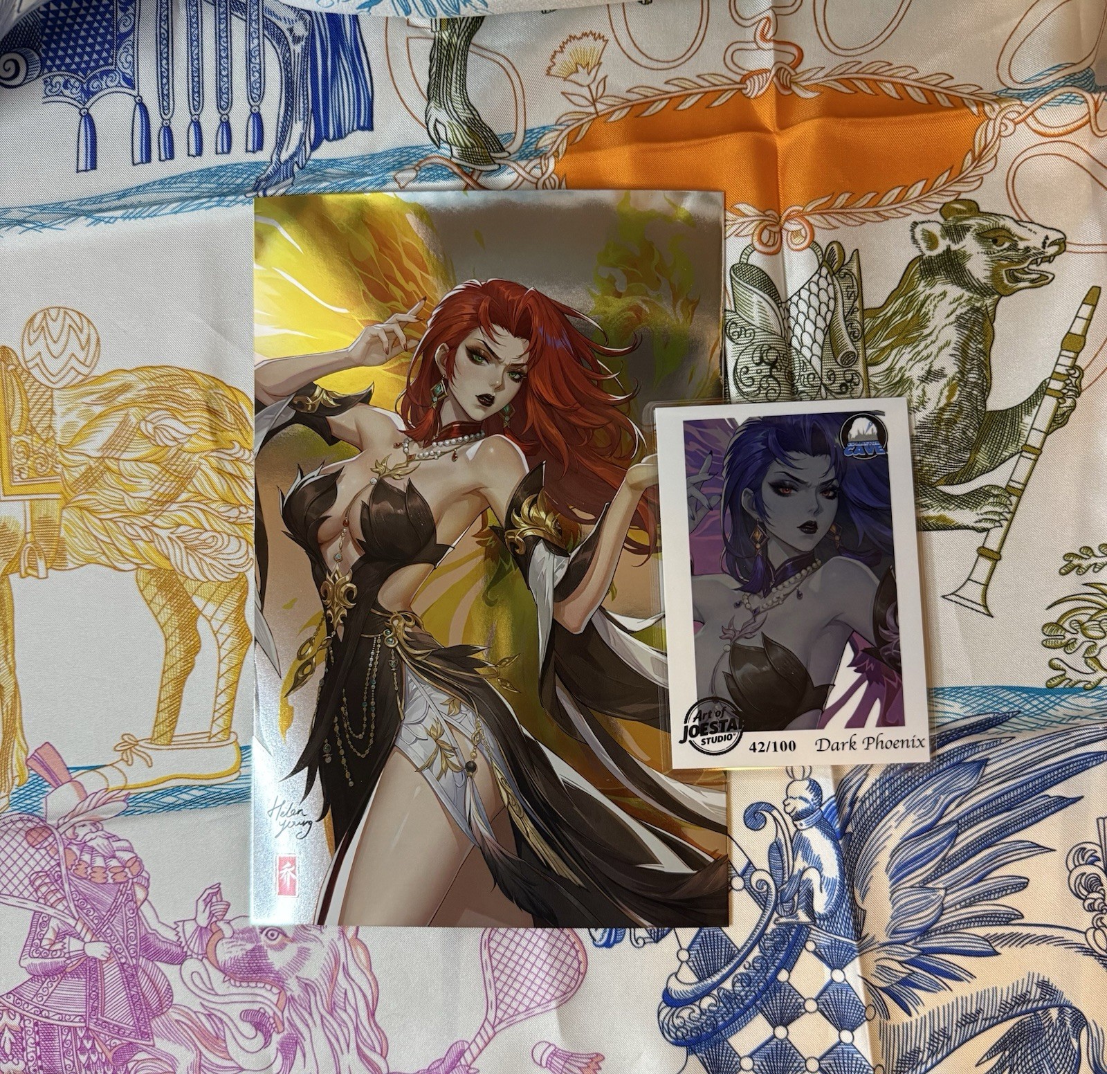 HELEN YOUNG  Foil Dark Phoenix Wraparound SKETCHBOOK NM/Mint 42/100 W/COA