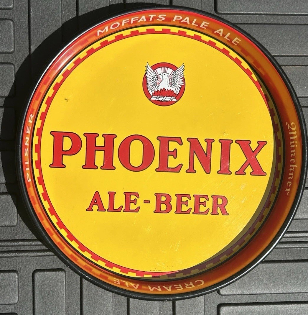 Vintage Phoenix Ale - Beer Tray. CREAM ALE PILSNER MOFFITS PALE ALE MUNCHNER 13”