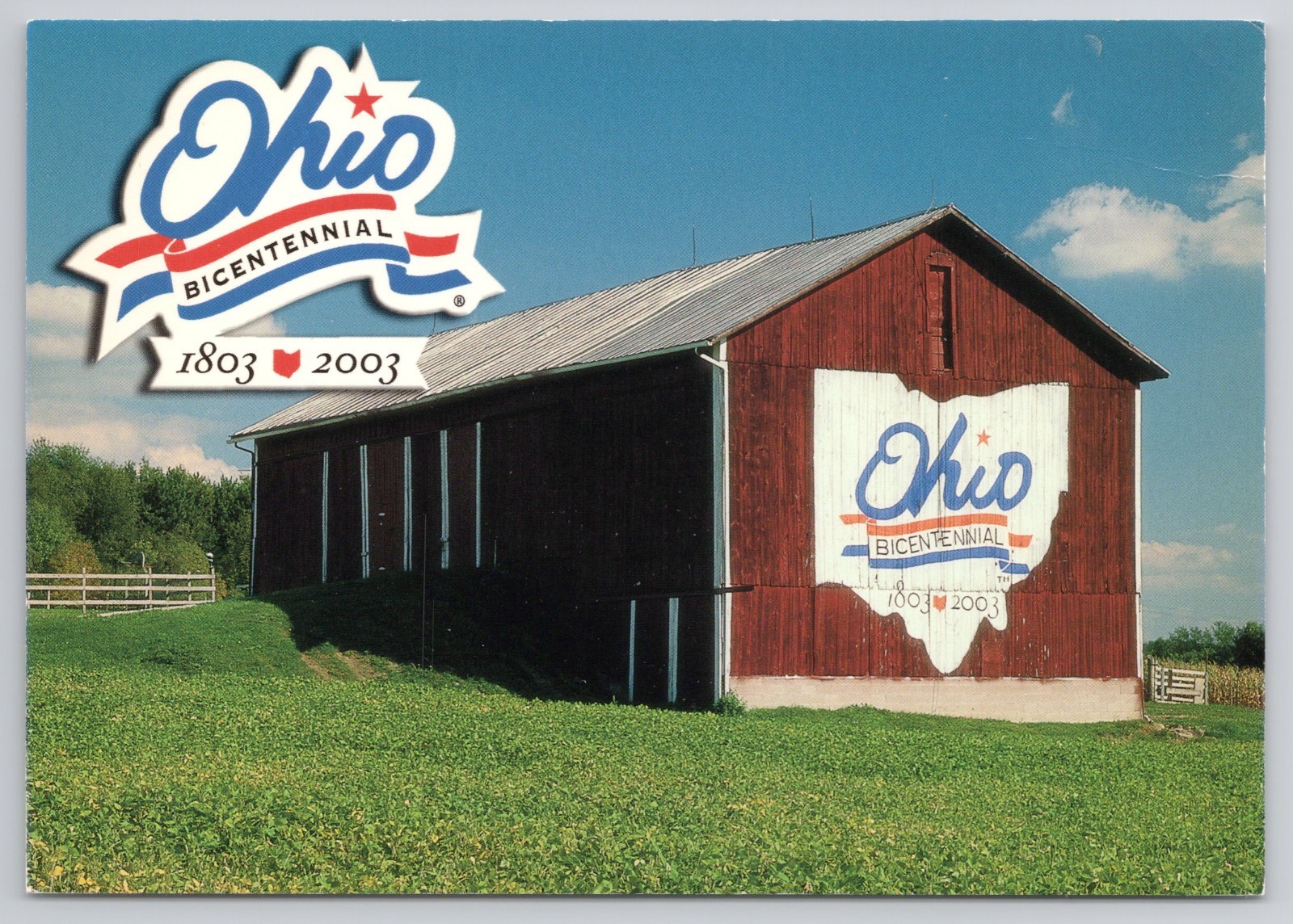 Ohio Bicentennial Barn Logo Statehood 1803 2003 Postcard