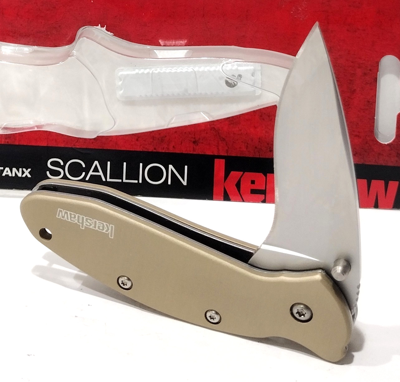 KERSHAW USA 1620 SCALLION TAN Spring Open Assisted Folding Pocket Knife NEW