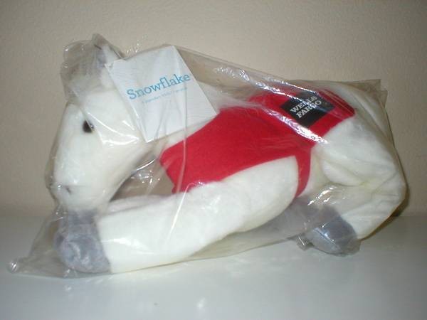 Wells Fargo “Snowflake” Legendary Pony Plush – Mint, NWT, 2011 White Horse 14″