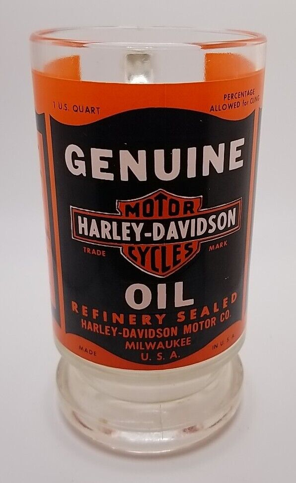Harley Davidson Motorcycles Genuine Motor Oil Refinery Glass Beer Mug 16oz.