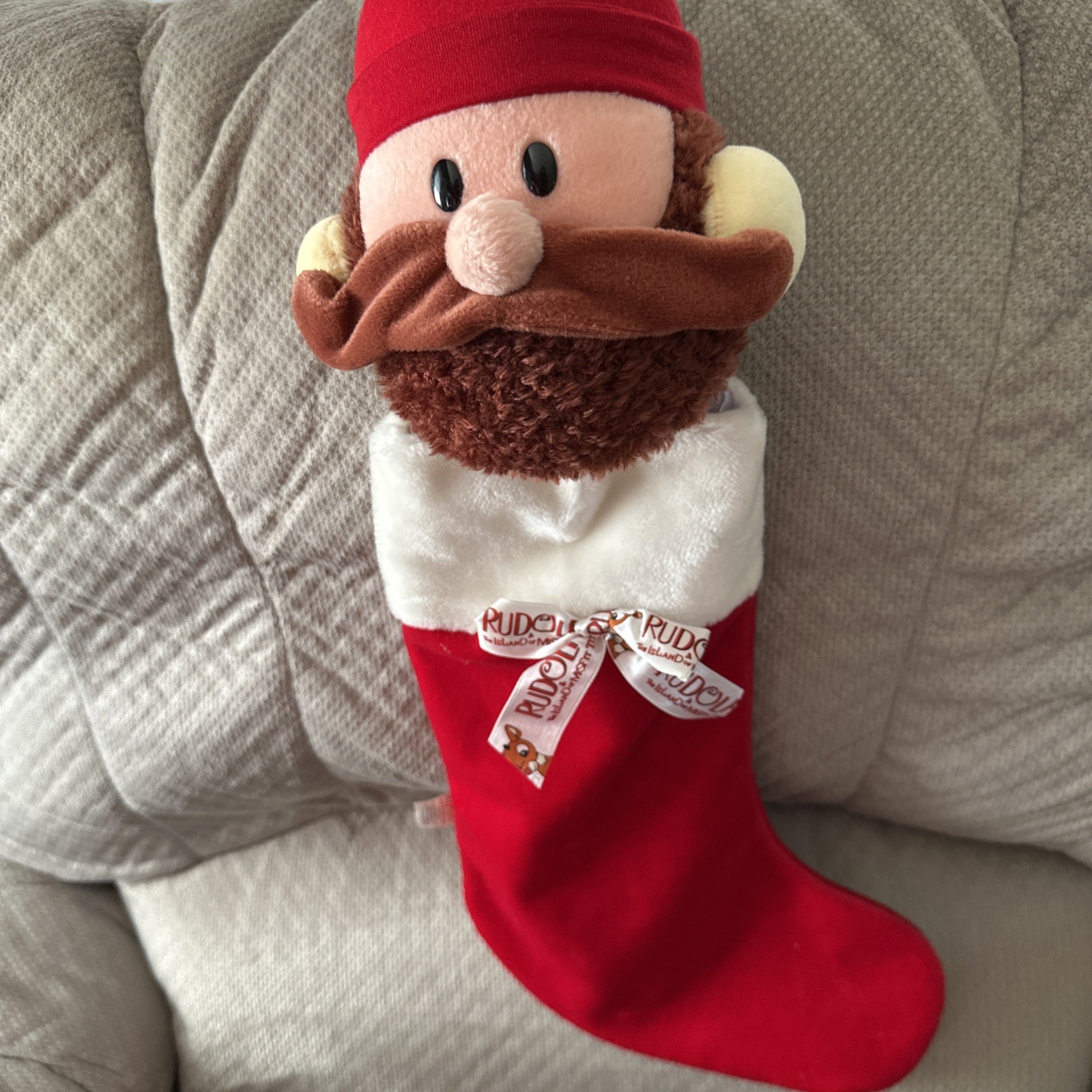 VTG 1999 Rudolph Red Nosed Reindeer Yukon Cornelius Christmas Stocking