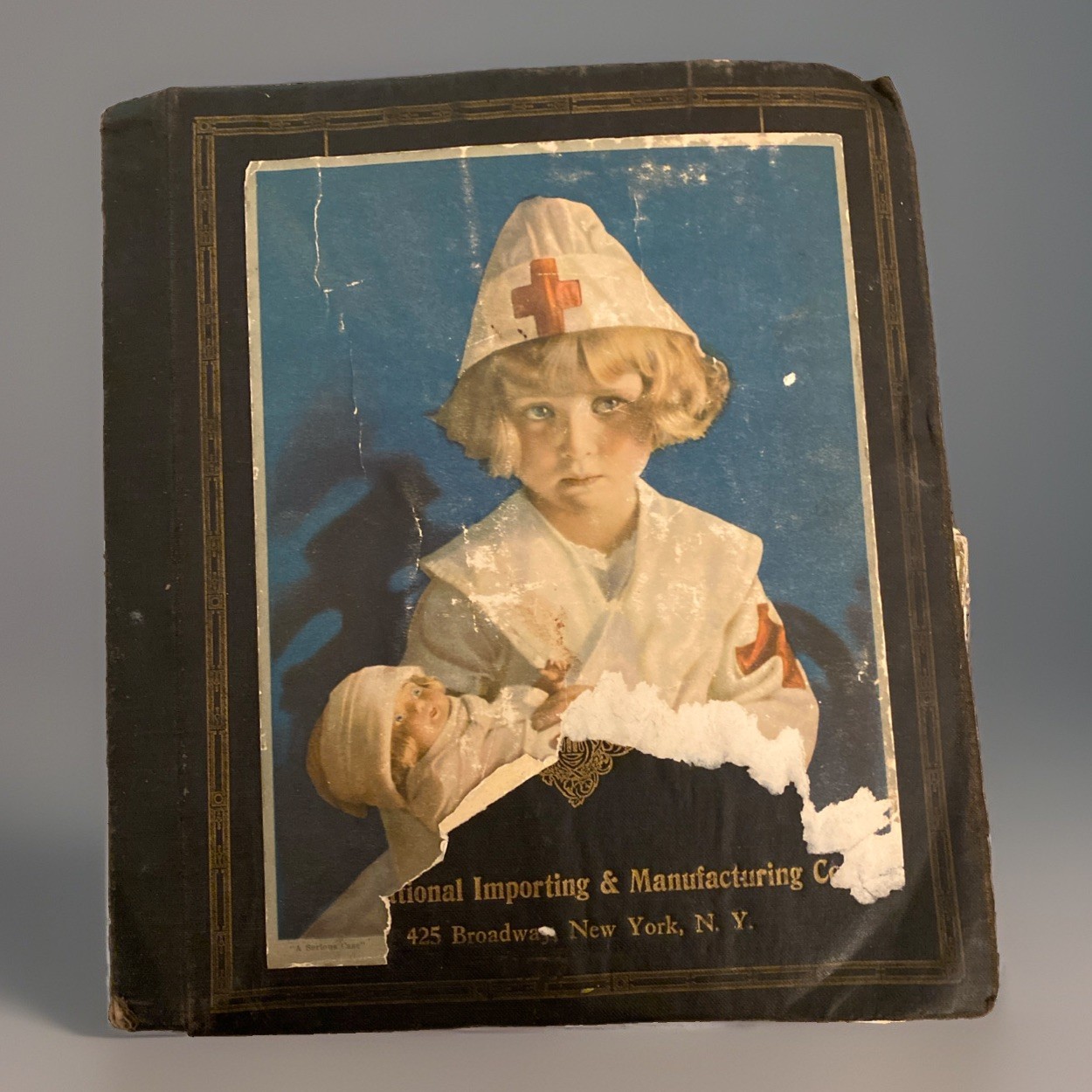 Antique 1900’s Scrapbook Album Of Cards Prints Postcards Ads Holiday Cards RARE