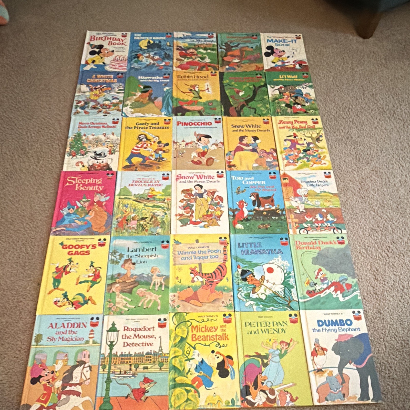 Large Lot 30 Vintage Disney Wonderful World Reading Hardcover Childrens Books