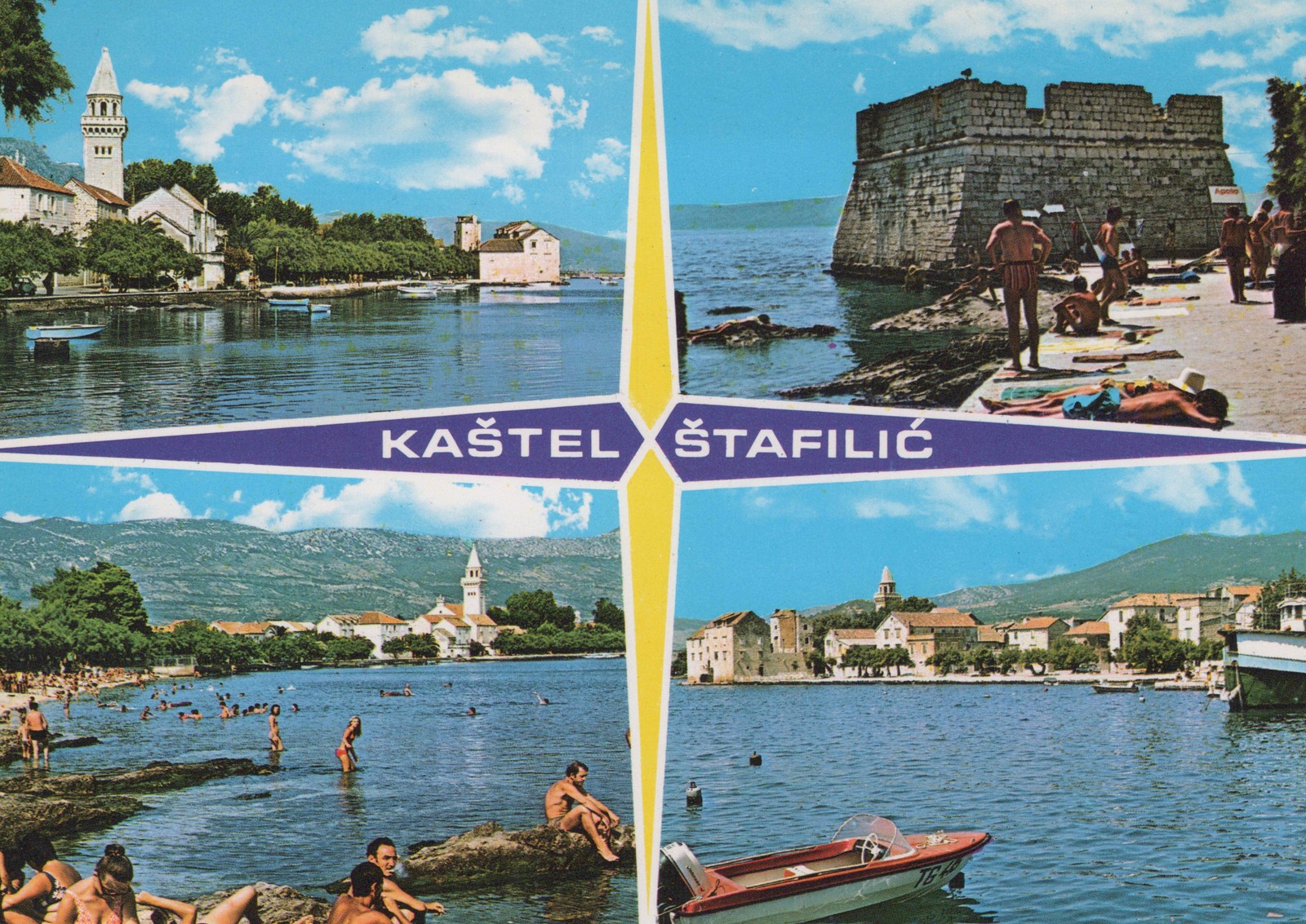Old Postcard Kaštel Štafilić Yugoslavia 1982 Used