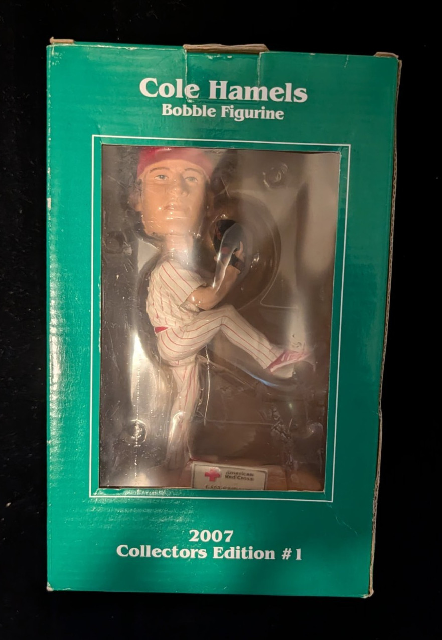 New 2007 Philadelphia Phillies Cole Hamels Bobblehead Figurine