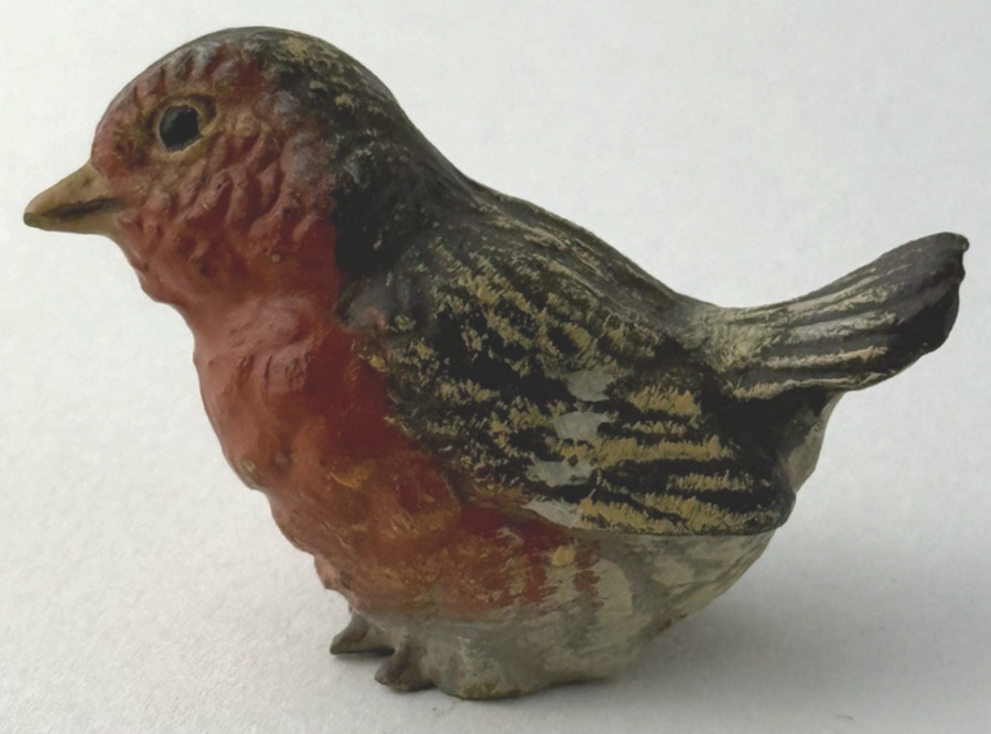 Vienna Bronze Cold Painted Robin Bird Figurine-Rare Vintage