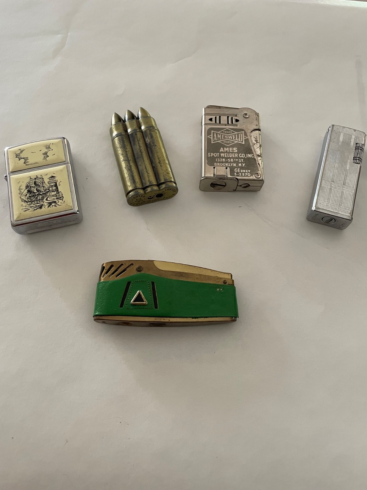 Vintage mid century assortment pocket lighters