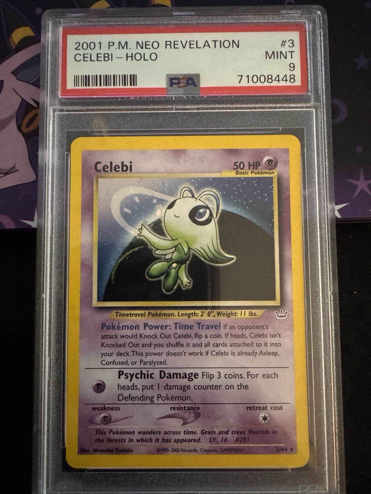 Pokémon Neo Revelation Celebi Holo #3 PSA 9 Cert 71008448