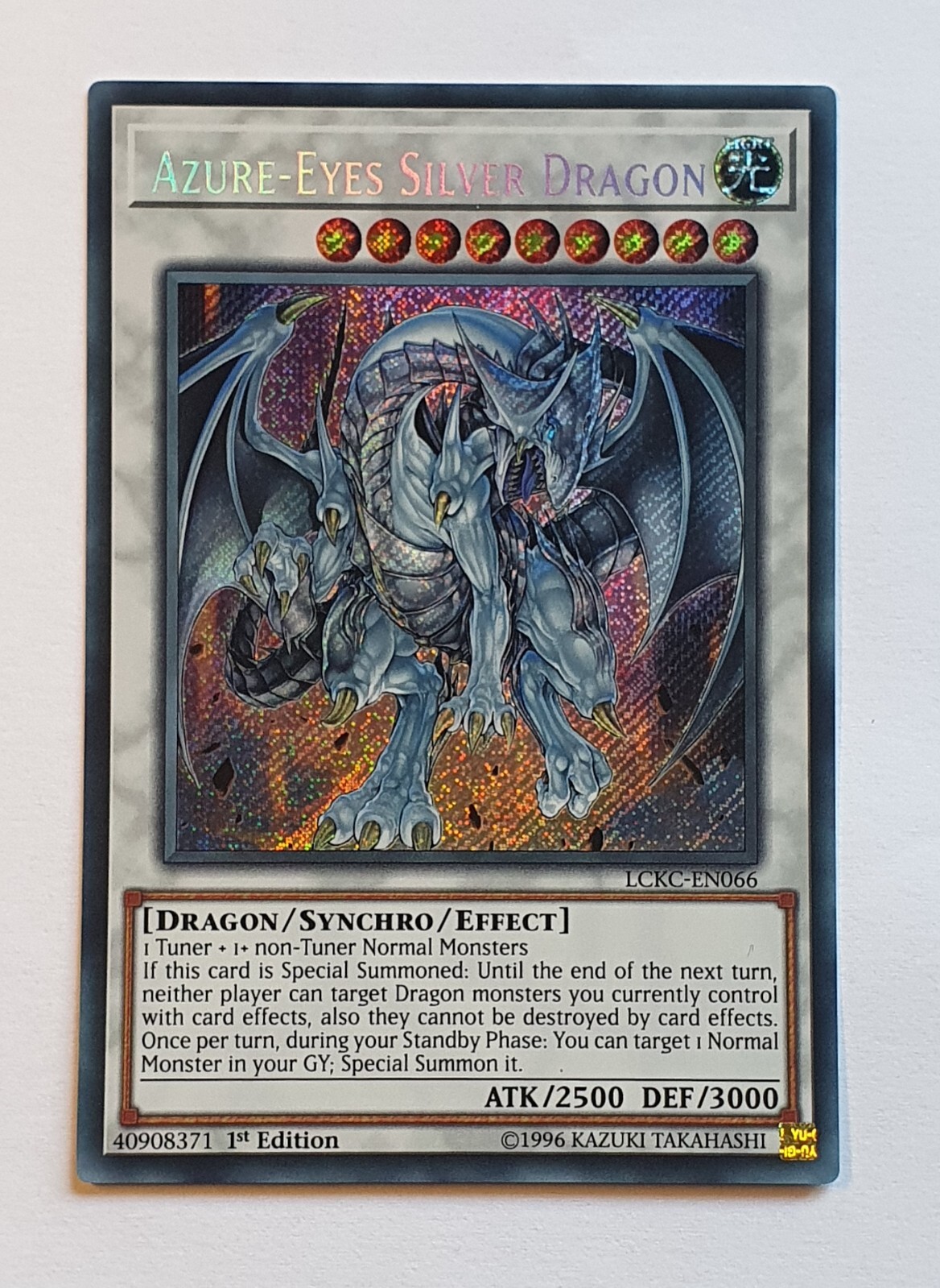 Yugioh Azure-Eyes Silver Dragon 1st Edition LCKC-EN066 Secret Rare NM