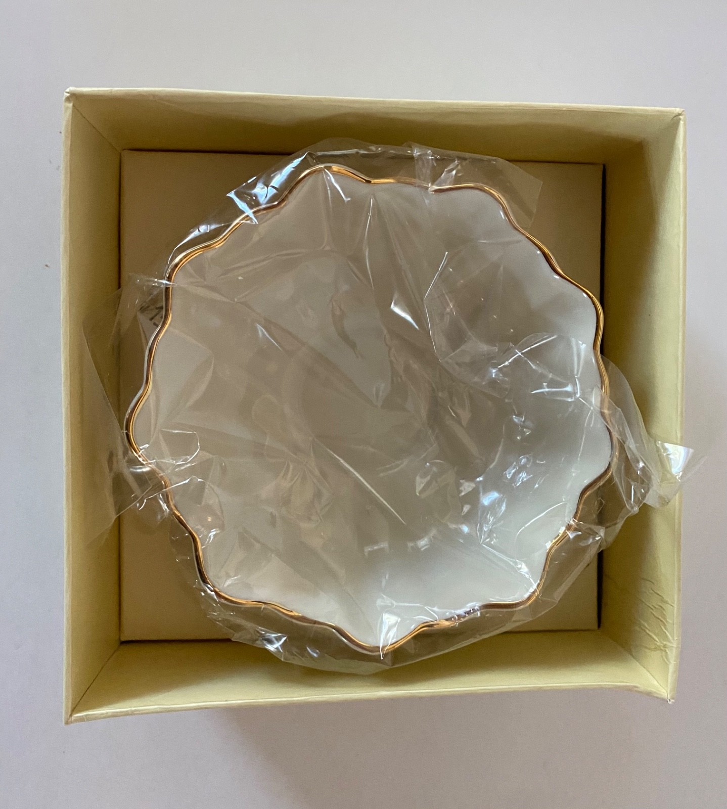 Lenox Mini Symphony Round Bowl Trinket Dish Ivory With Gold Trim New With Box