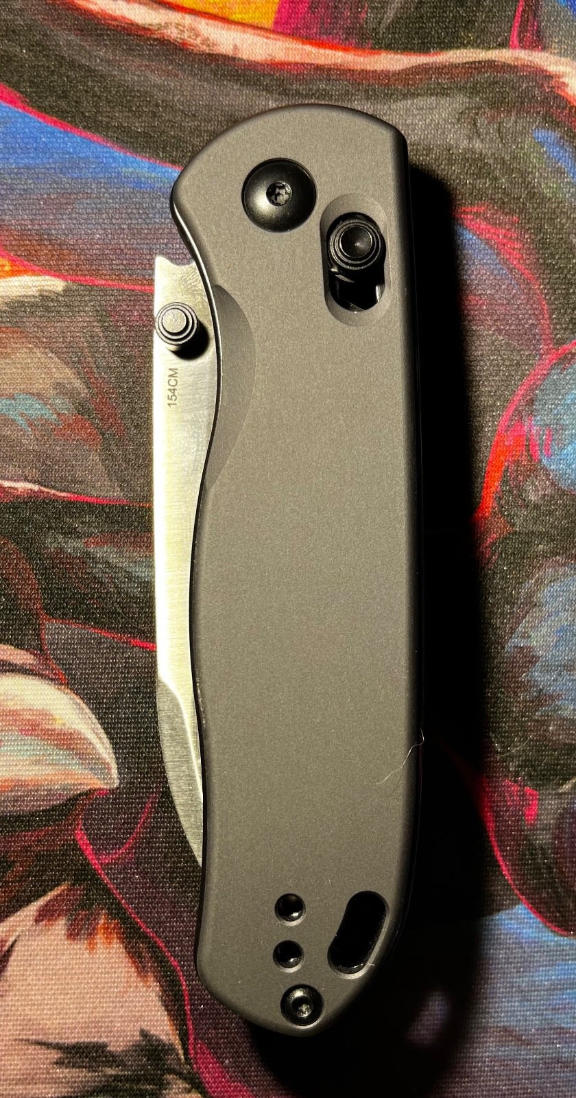 Kizer Cutlery Drop Bear Folding Knife Satin 154CM Steel Gray Aluminum Handle