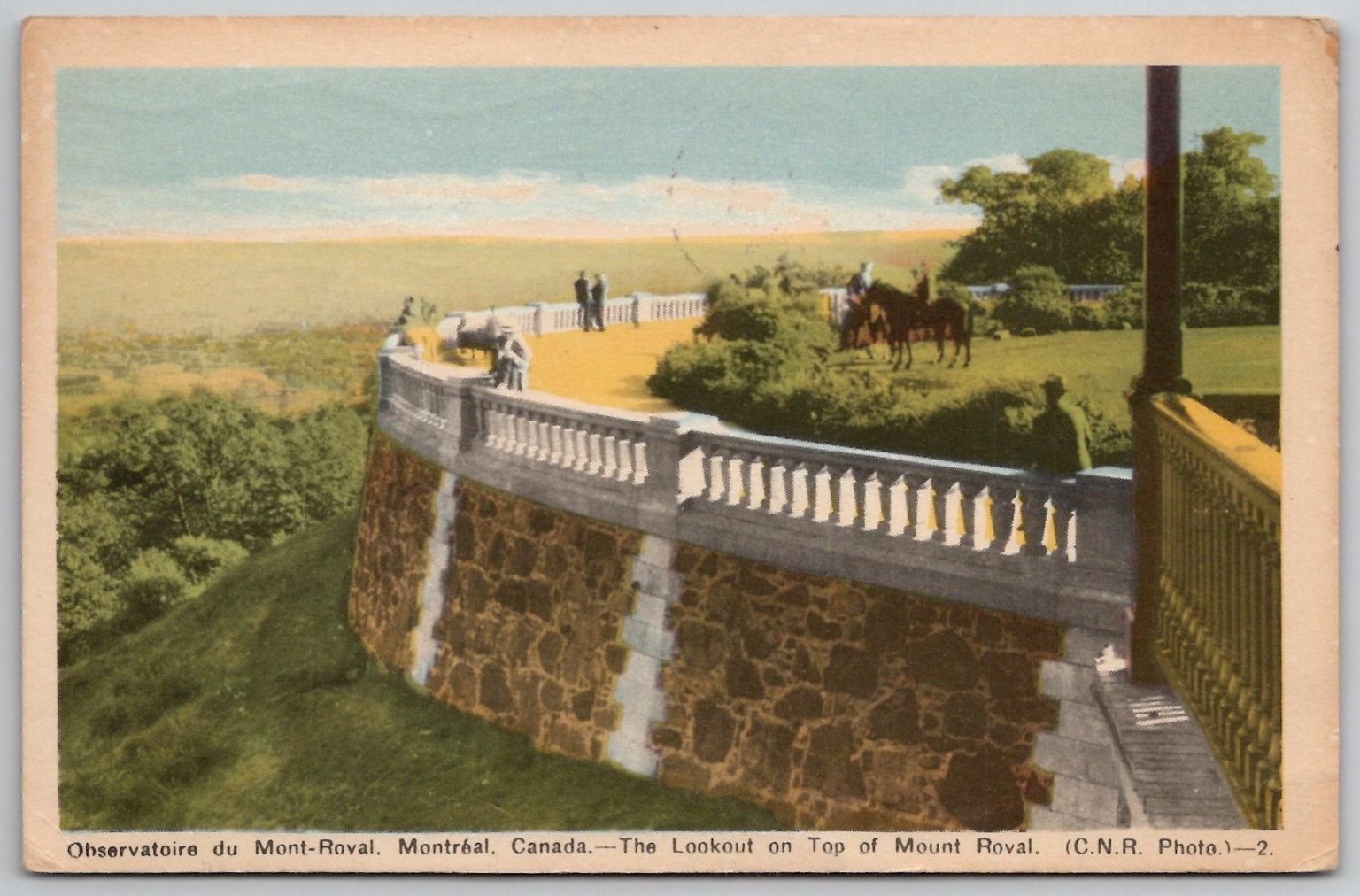 Montréal Mount Royal Lookout 1948 Postcard Canada Scenic View
