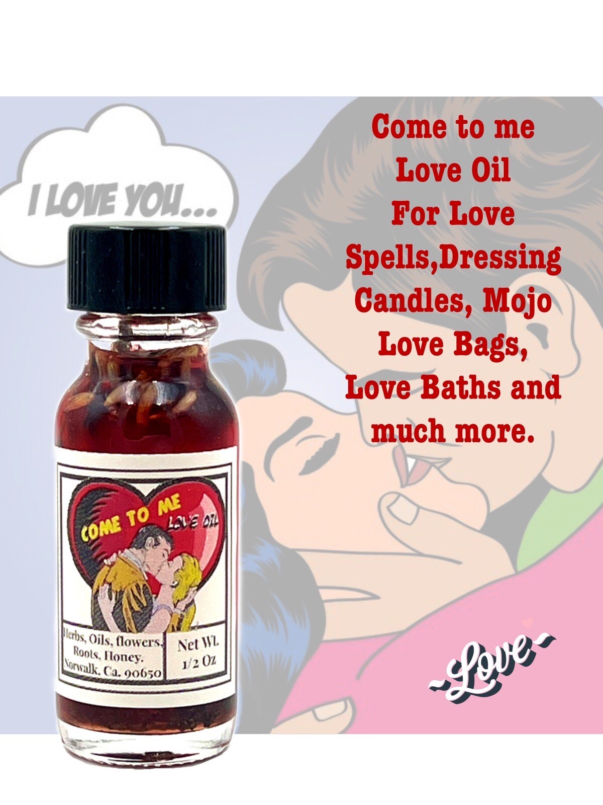 Come To Me Oil Love Attraction Romance Marriage Spiritual Curio Oil 1/4 oz