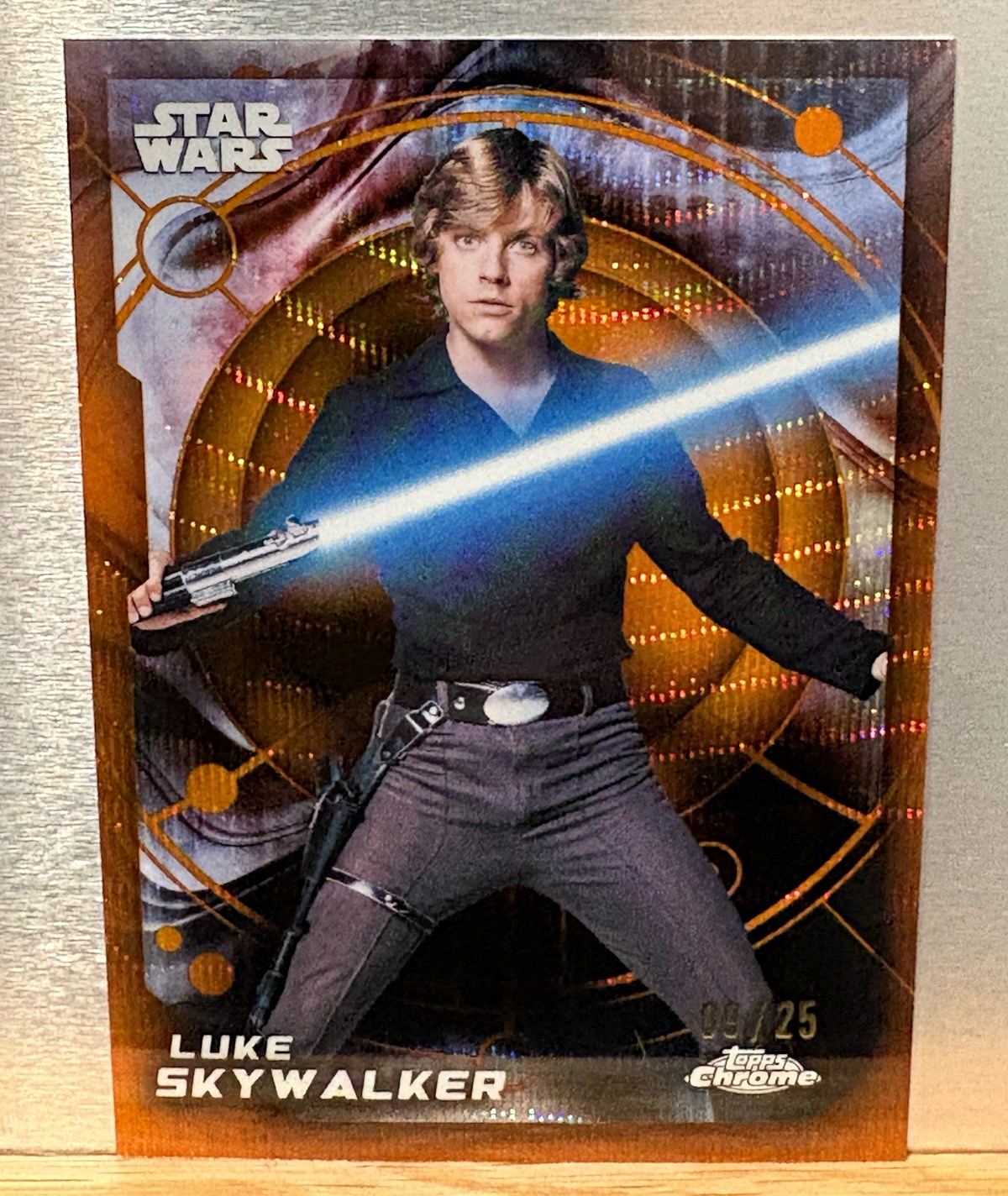 Topps 2025 Star Wars A New Hope Chrome Luke Skywalker #91 Parallel Card 9/25
