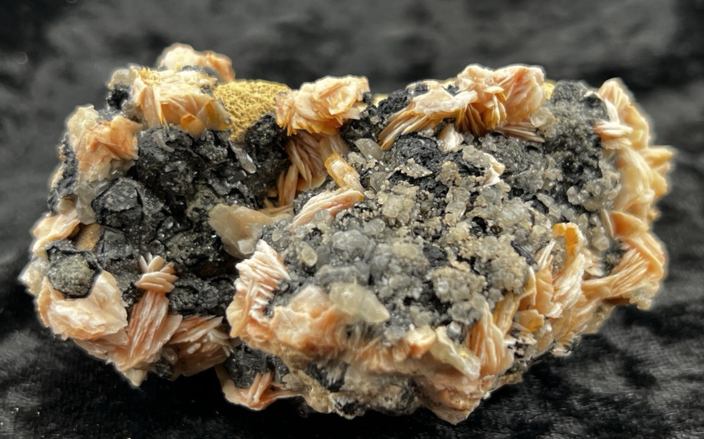 Fluorescent Cerussite Crystals with Barite and Galena from Morocco 460 g.