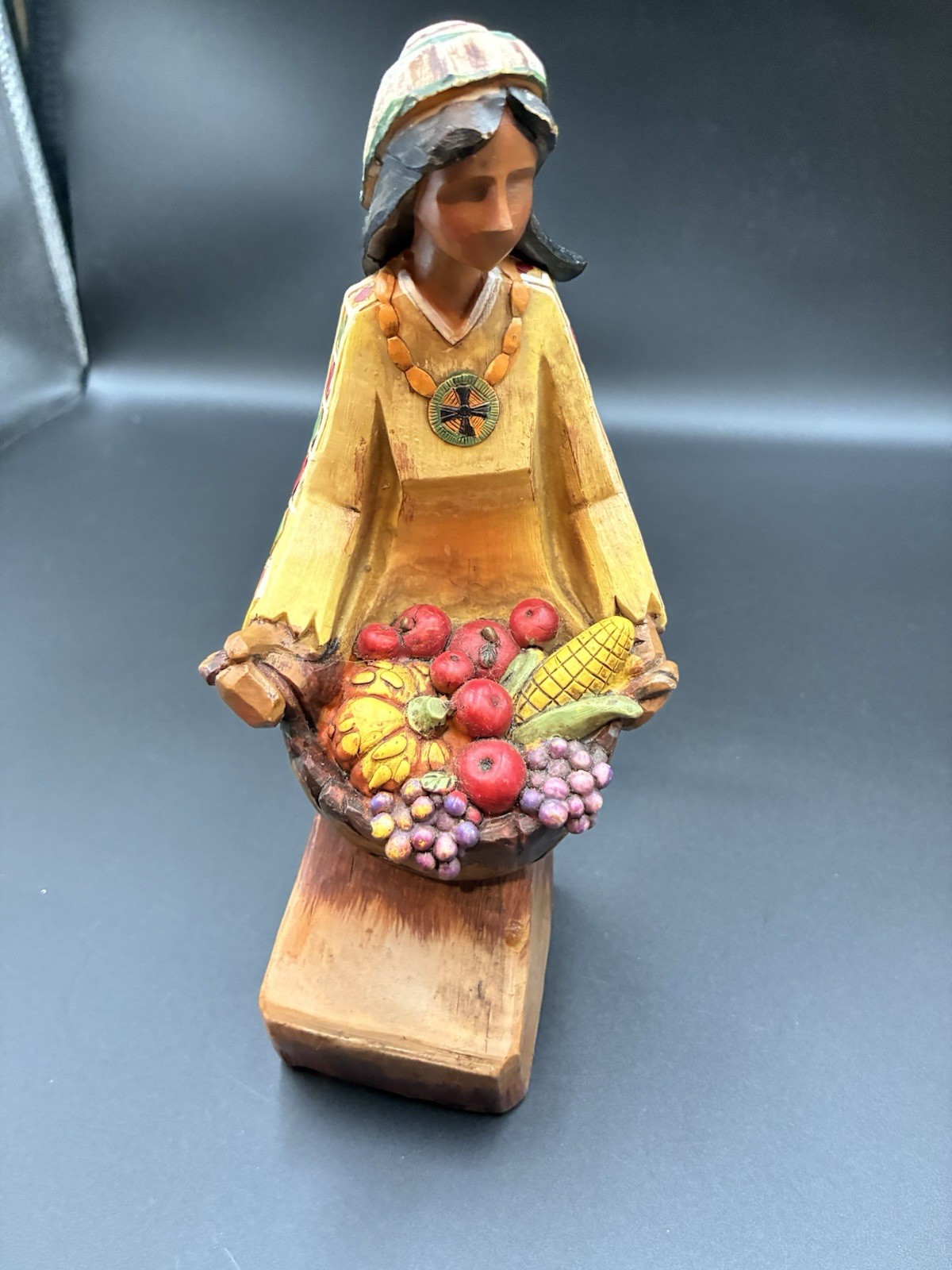 Tii Collection Thanksgiving Indian With Fruit Figure Autumn Fall Native American