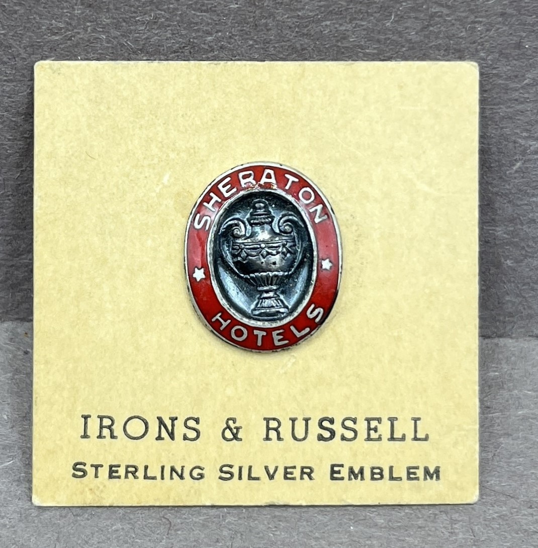 Sheraton Hotels Sterling Sivler & Enamel Employee Pin 1/2