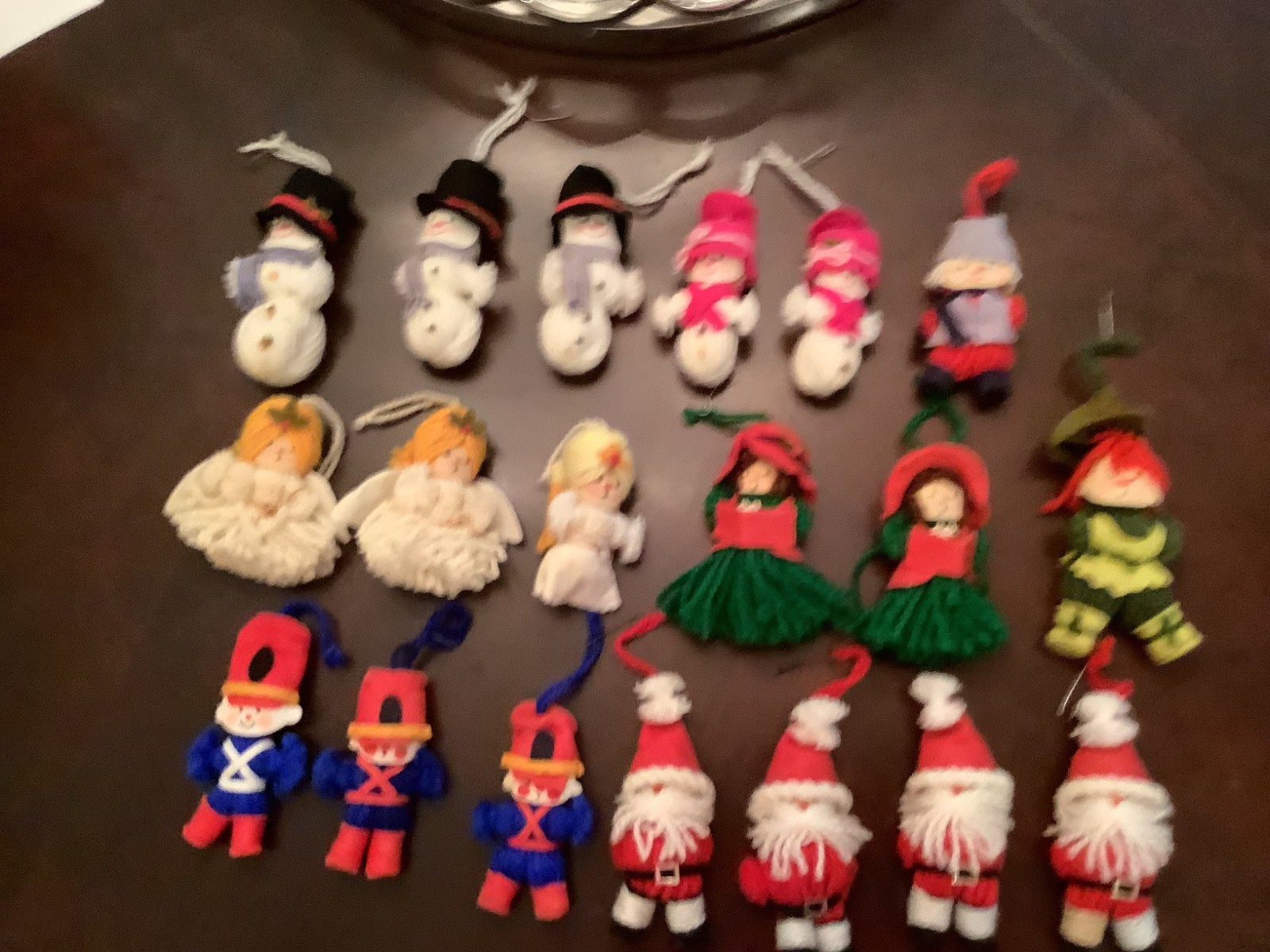 Lot of 19 Vintage Hallmark Yarn Christmas Ornaments 1970s