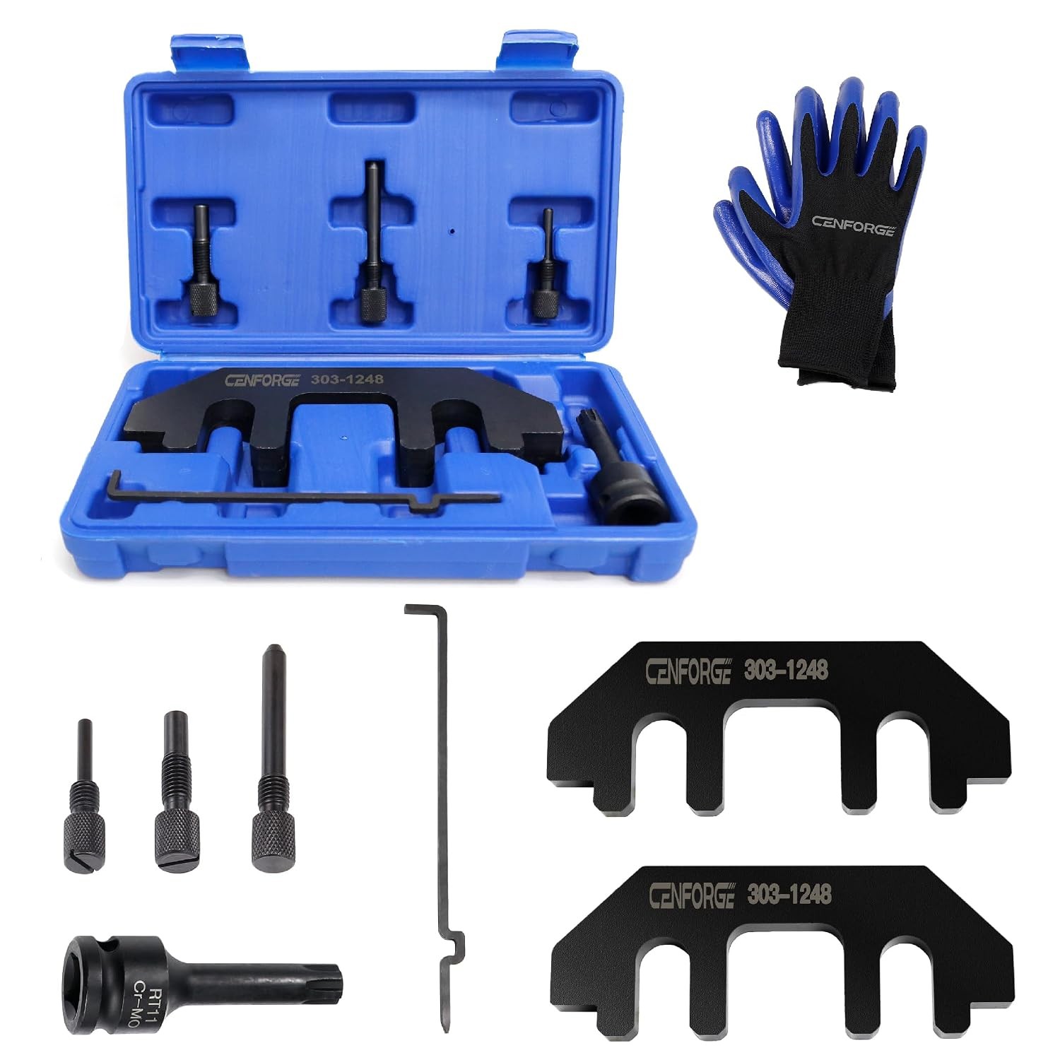 303-1248 7PC Camshaft Holding Timing Tool Kit for Ford 3.5L & 3.7L 4V Engine, wi