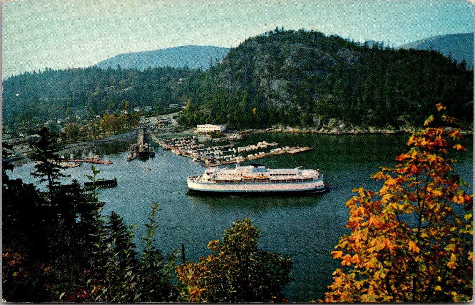 Horseshoe Bay Bay & Ferry Terminal W Vancouver BC Canada Vintage Postcard TP11-6