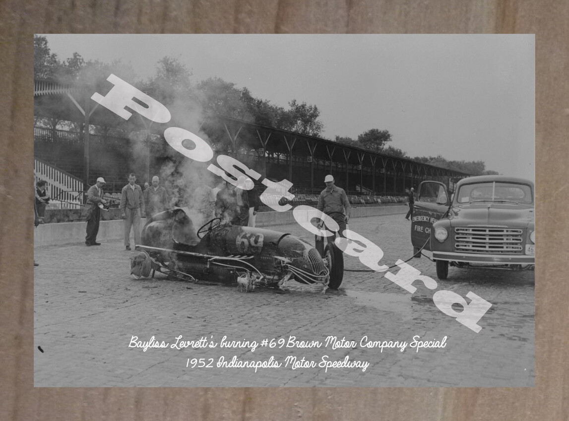 Historic Bayliss Levrett\'s #69 Brown Motor Co Special 1952 indy 500 Postcard