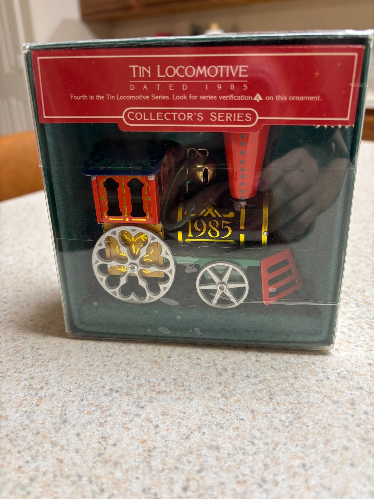 HALLMARK Keepsake Ornament 1985 Tin Locomotive Train 4th in Series w/ Box Vtg