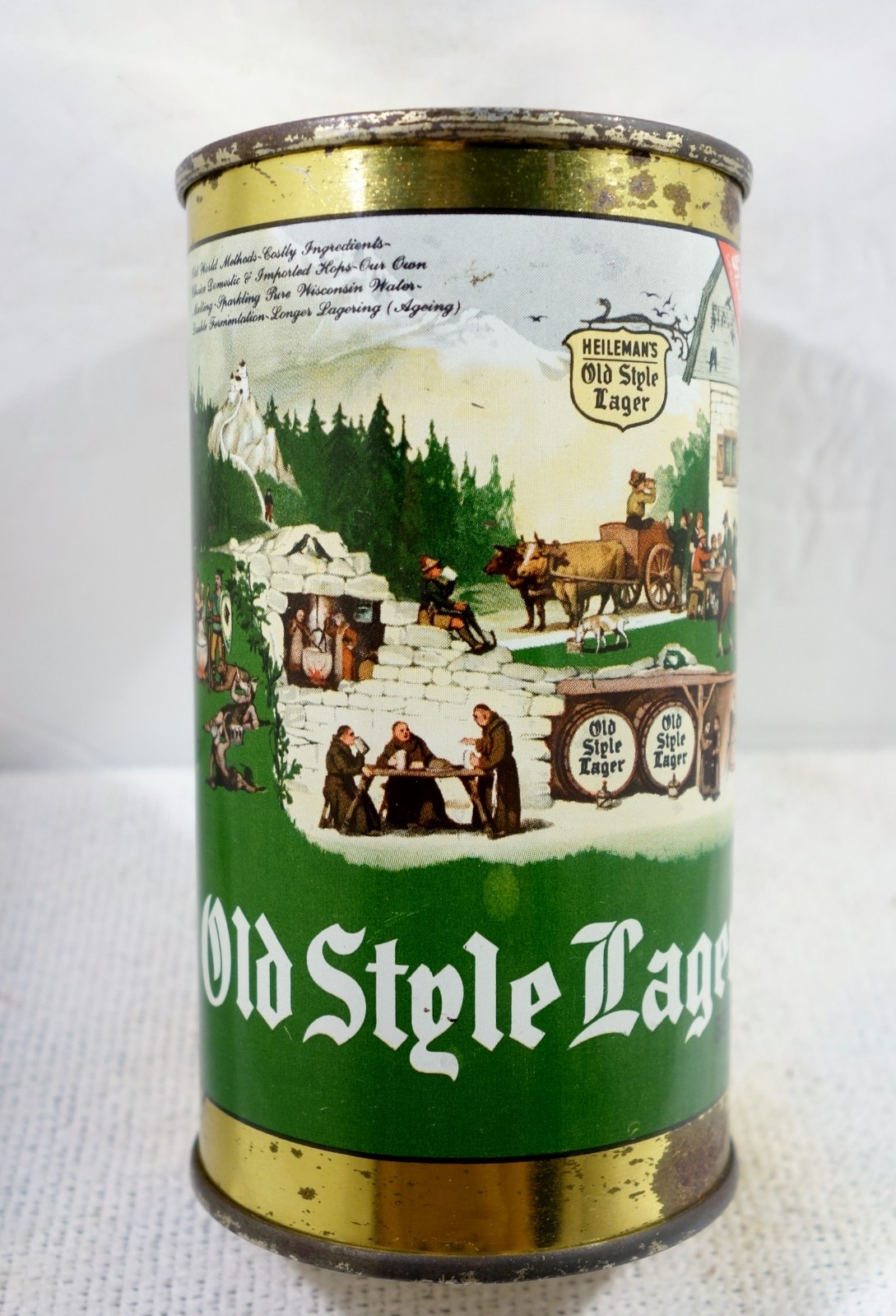 Heileman's Old Style GRAPHIC La Crosse Wisconsin Flat Top Beer Can #2