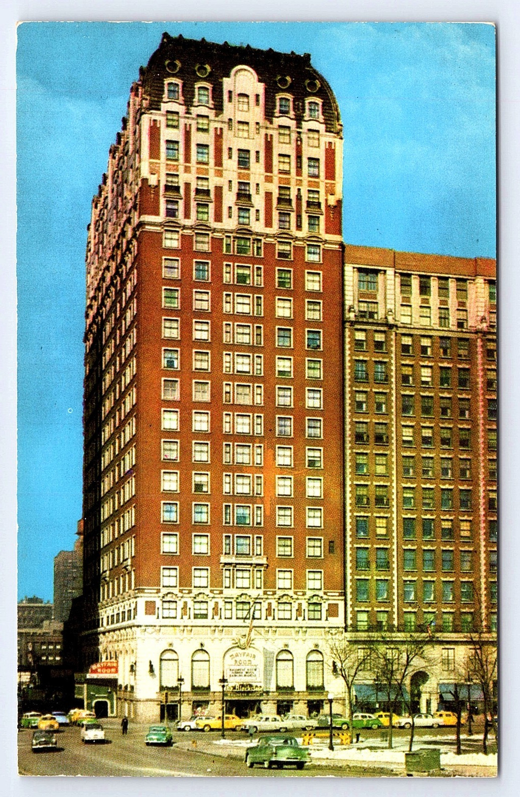 Chicago Illinois Blackstone Hotel Michigan Avenue c1954 Postcard