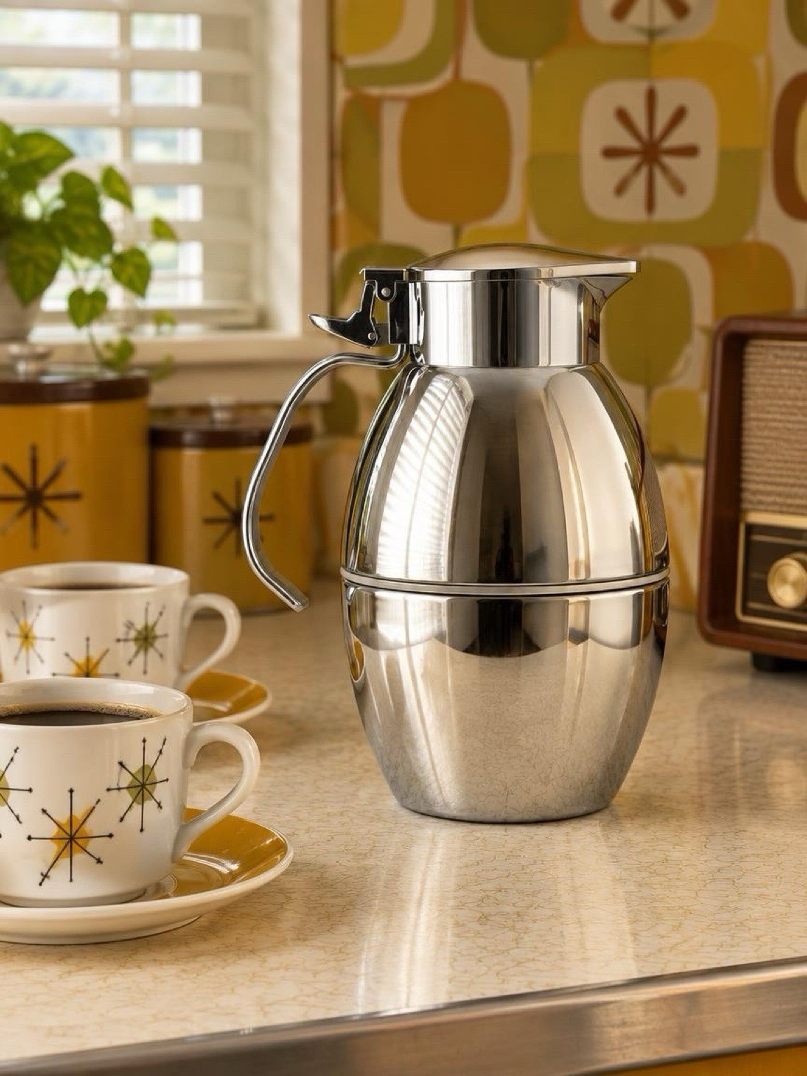 Vintage Chrome Bullet Shape Vacuum Coffee Carafe