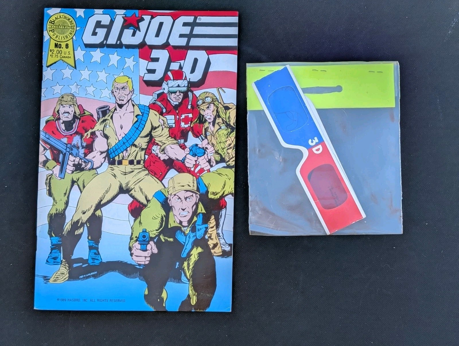 VTG RARE G.I. Joe Comic in 3-D #6 (1989 Blackthorne Publishing) W/ Glasses