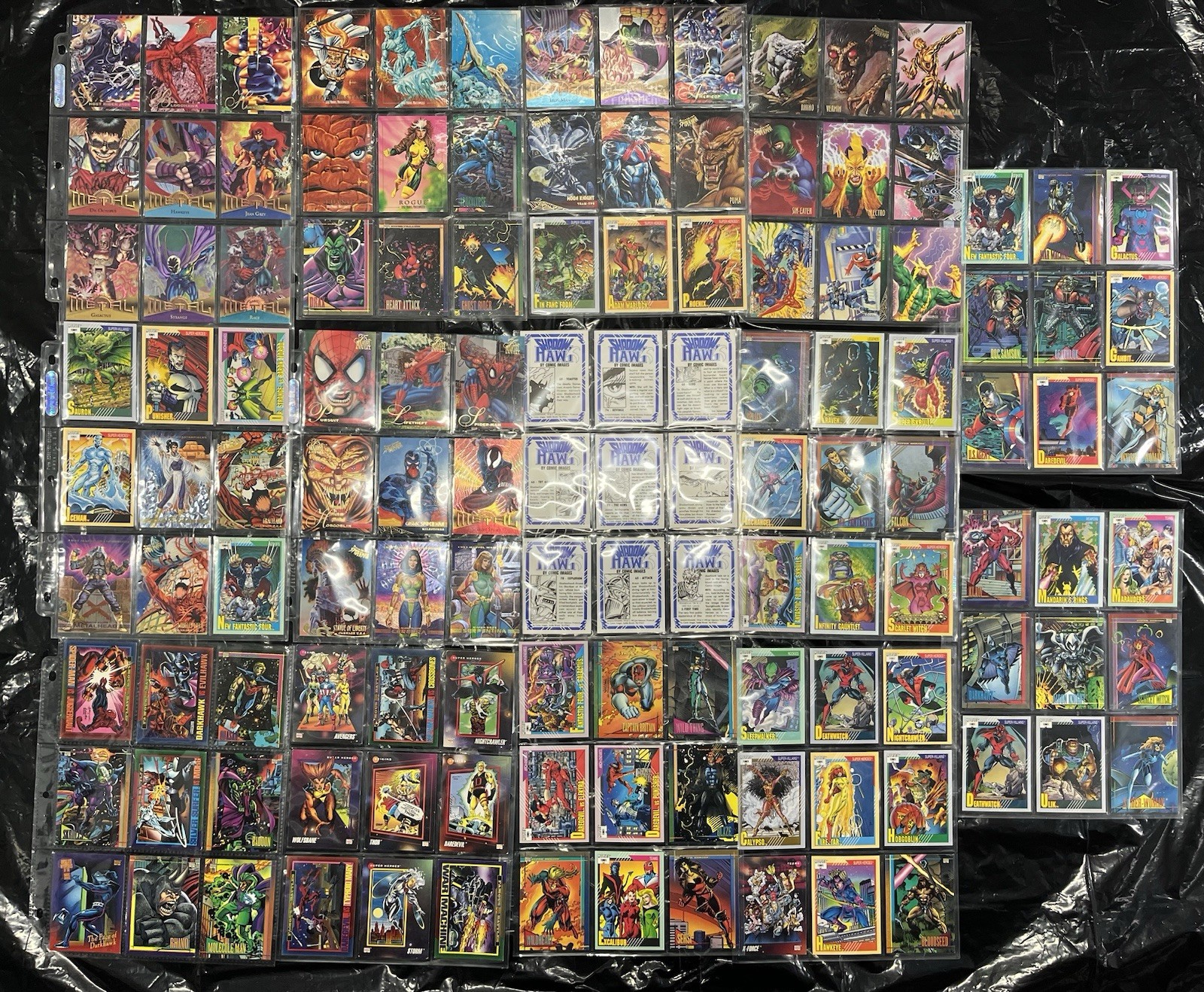 Vintage Marvel Trading Cards Lot 1991-1995 Fleer Metal Masterpieces X-Men Binder