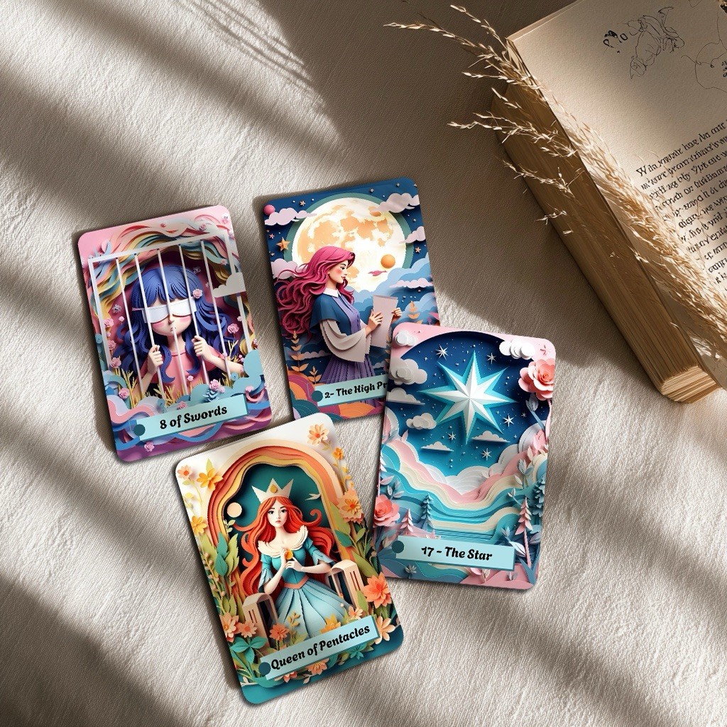 Unique Tarot Cards Deck For Collectors, Rate Paper Art Style, Oracle Cards Gift