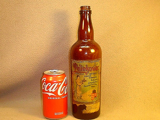 ANTIQUE PELINKOVAC STOMACH BITTERS LIQUEUR WERMOUTH BOTTE DETROIT MICHIGAN