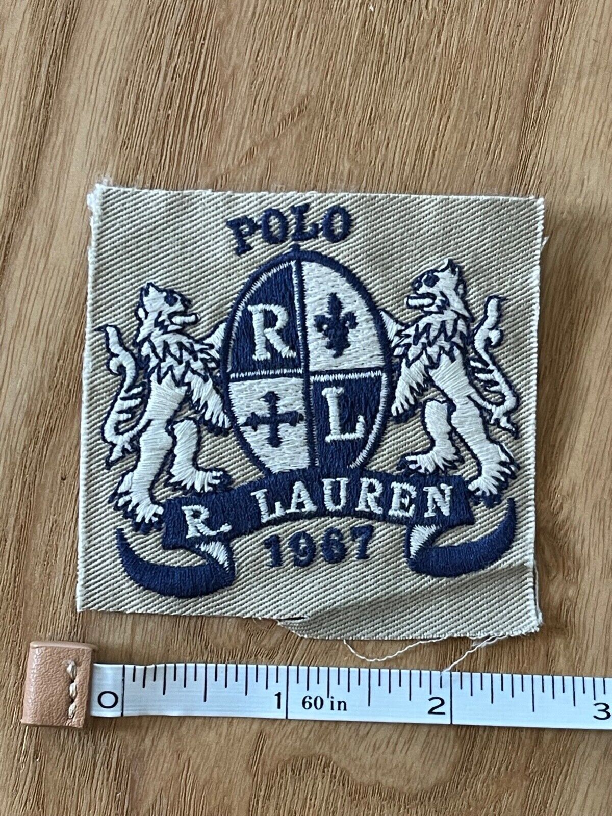 Polo Ralph Lauren embroideries double lion crest classic logo on twill