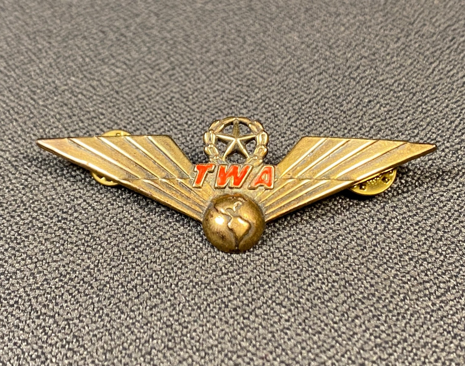 TWA Trans World Airlines Captain Wing 2nd Issue Blackinton 1/20 10K Gold Filled