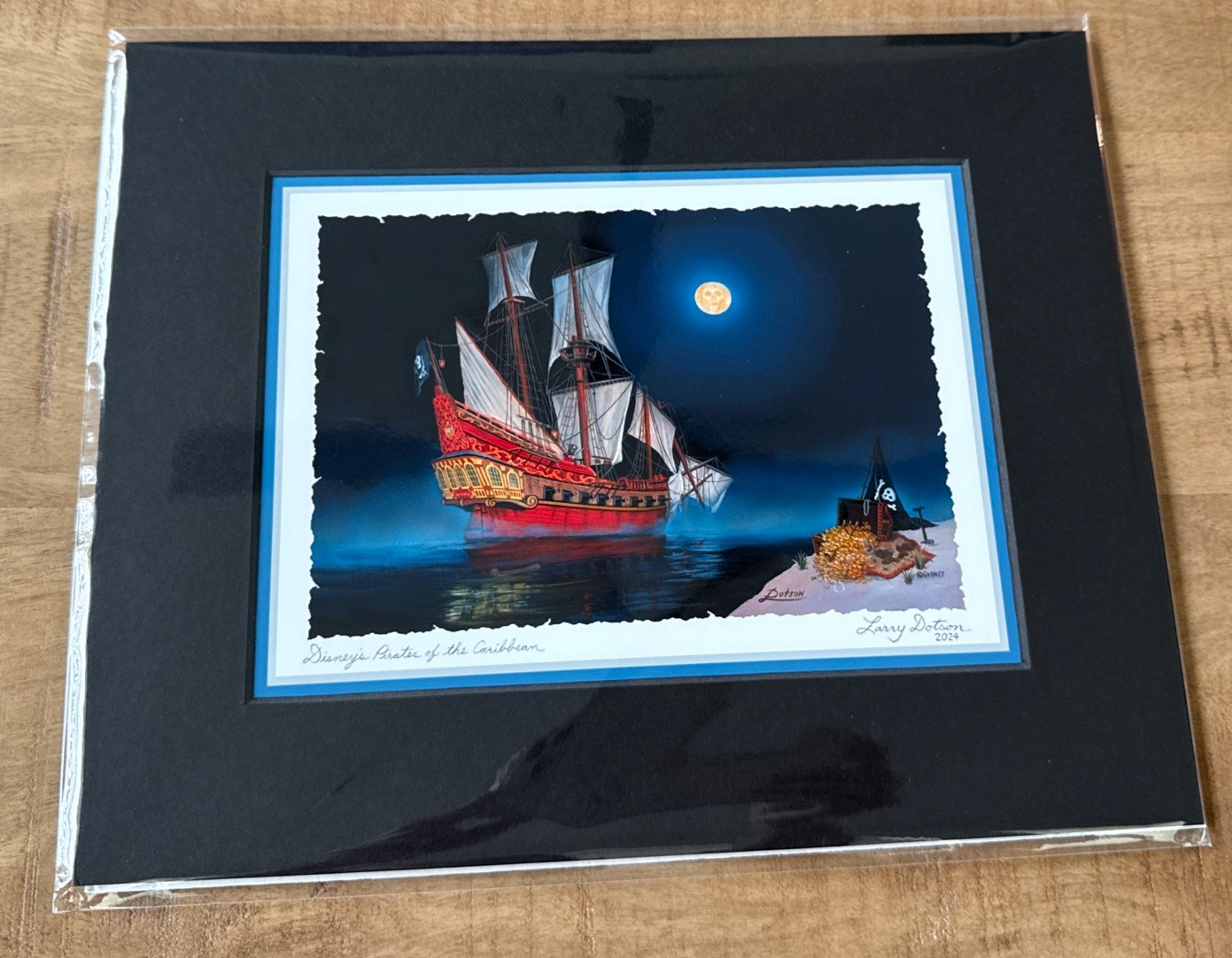 Disney Parks Larry Dotson Pirates Of The Caribbean Print 8” x 10” Matted