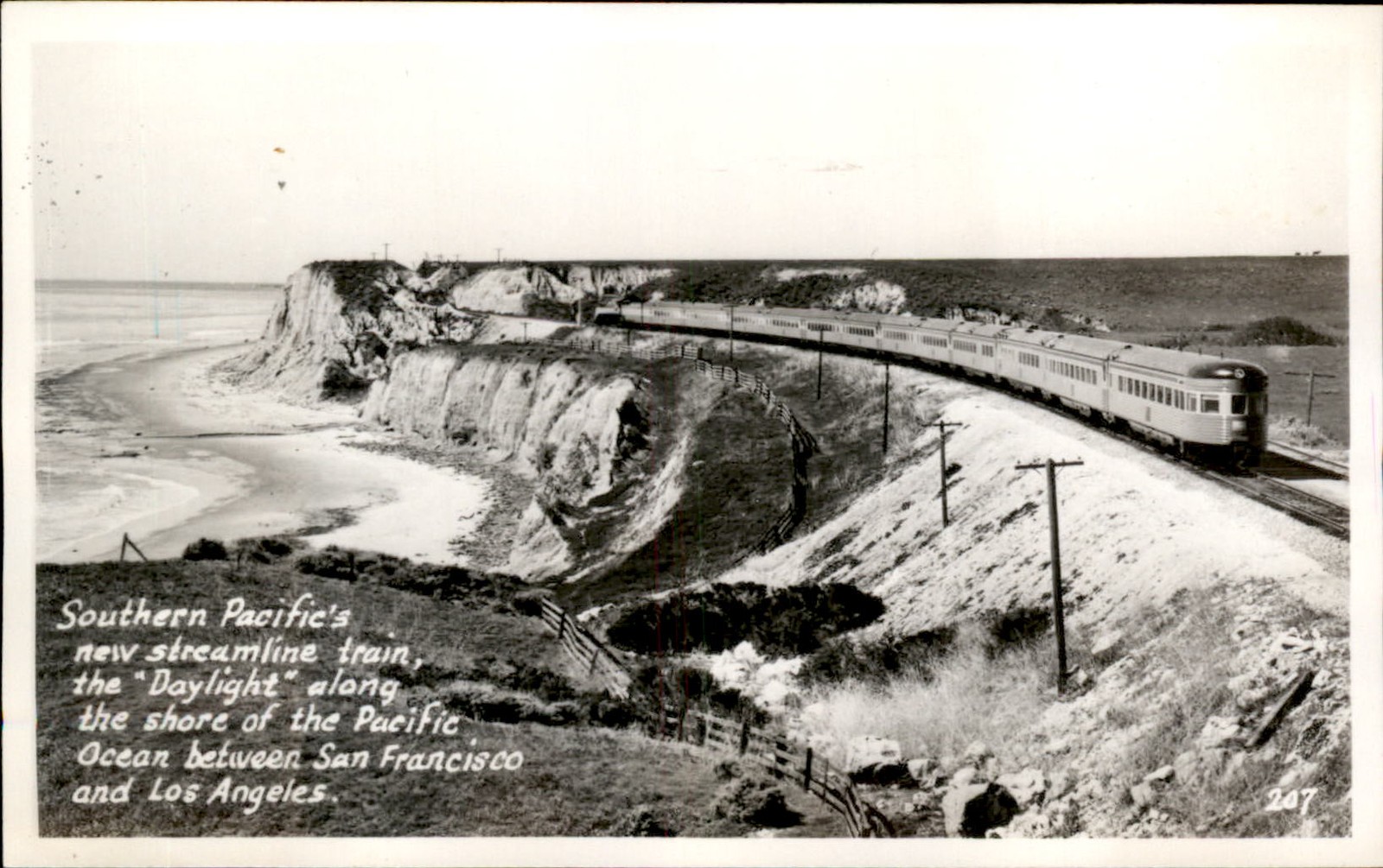 CA Southern Pacific Daylight Train c1930s-40s Real Photo Vintage Postcard