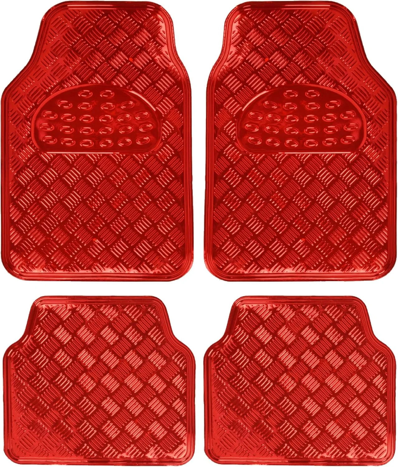 Metallic Chrome Car Floor Mats All-Weather Universal Fit Automotive Floor Mats f